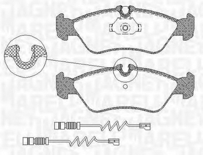 MAGNETI MARELLI 363916060323 -  Комплект тормозных колодок, дисковый тормоз